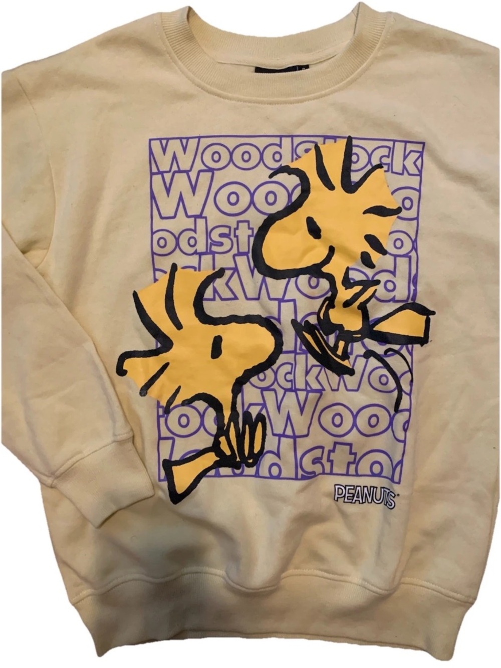 Peanuts Woodstock Cream Graphic Crewneck Sweatshirt size small - Picture 3 of 6